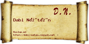 Dabi Nátán névjegykártya